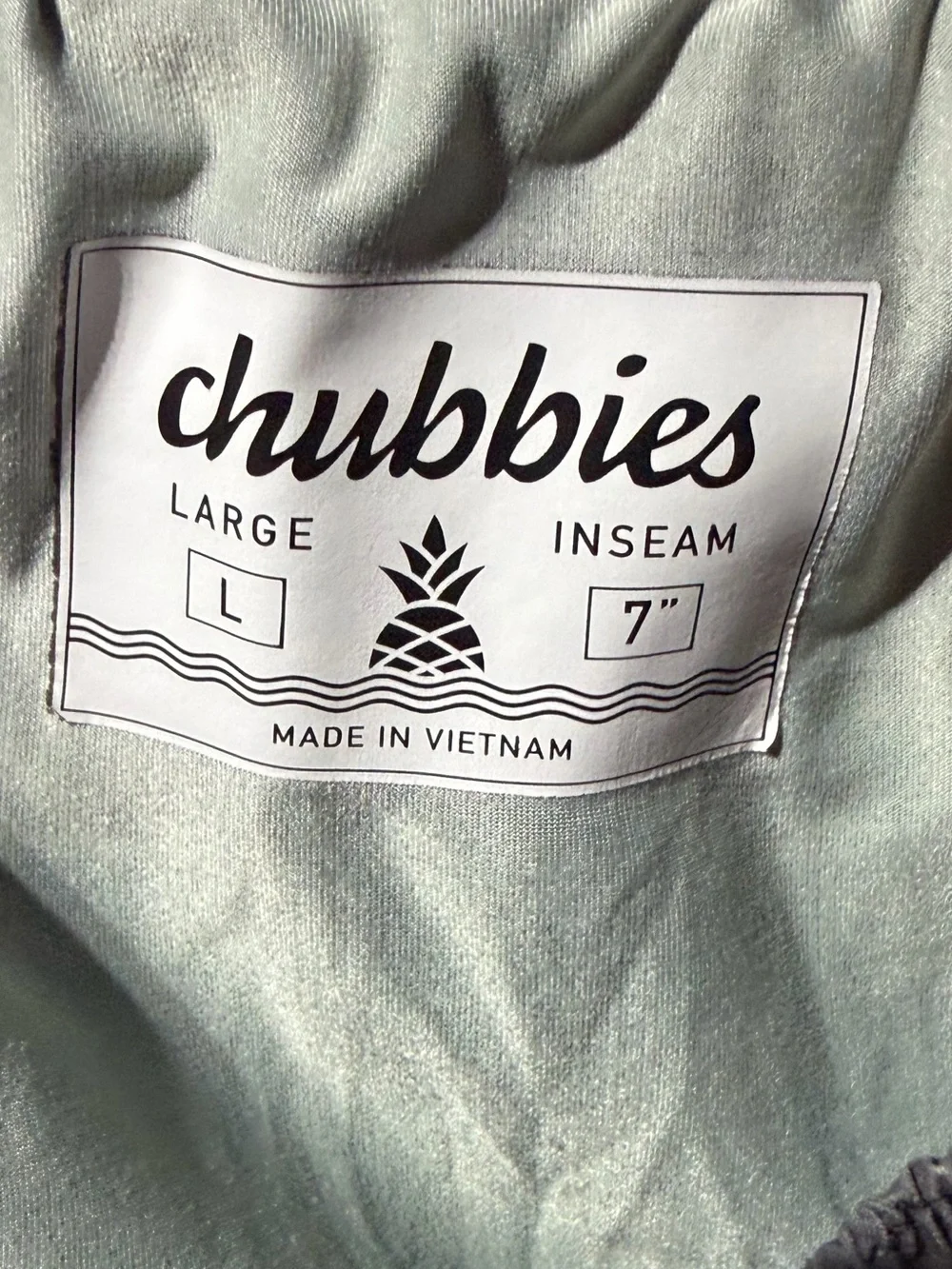 Chubbies Shorts Men's Size Large Elastic Waist Green Camouflage Lined 7